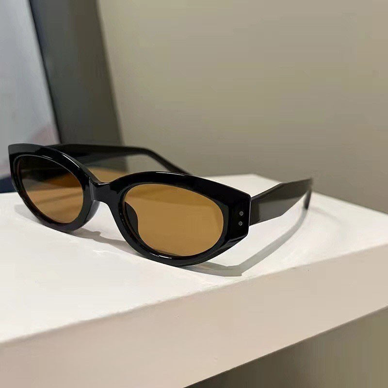 Wholesale Metal Rice Stud Sunglasses Small Frame Cat Eye Sunglasses